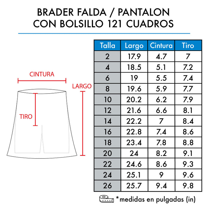 BRADER FALDA/PANTALÓN C/BOLSILLO 121 CUADROS