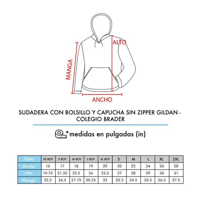 BRADER SUDADERA C/BOLSILLO Y CAPUCHA IMPRESA GILDAN - T-Shirts Interamerica, S.A.