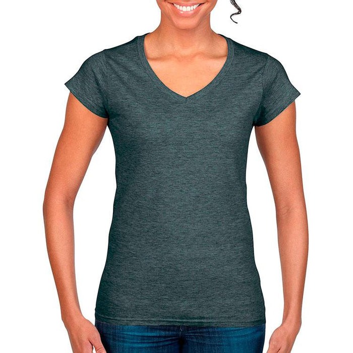 T-SHIRT V-NECK DAMA GILDAN 64V00L - t-shirts-interamerica-s-a