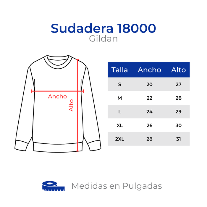 SUDADERA GILDAN 18000 CUELLO REDONDO