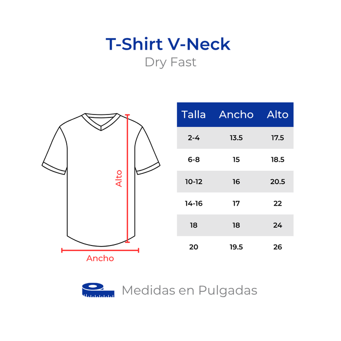 ABC T-SHIRT V-NECK DRY FAST IMPRESO