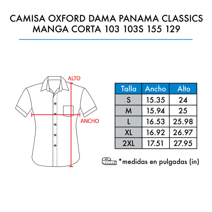 CAMISA OXFORD DAMA PANAMA CLASSIC MANGA CORTA 103