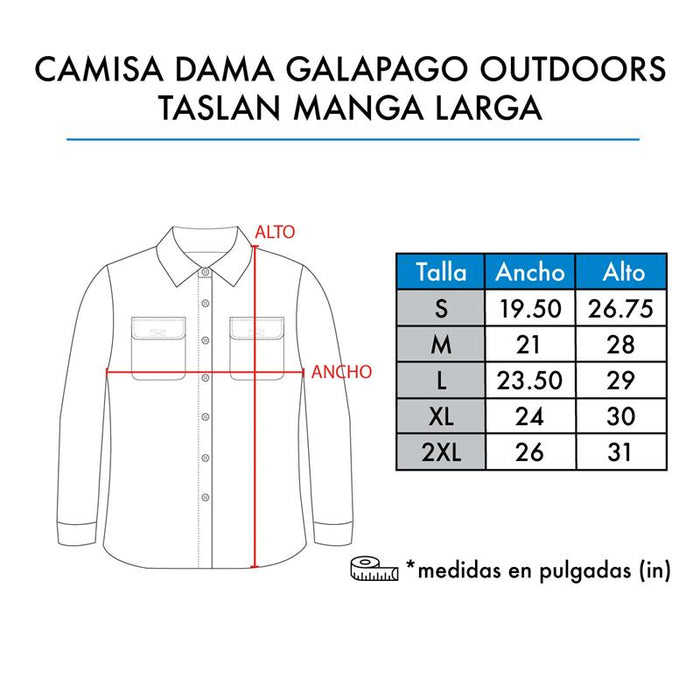 CAMISA DAMA GALAPAGO OUTDOORS TASLAN MANGA LARGA