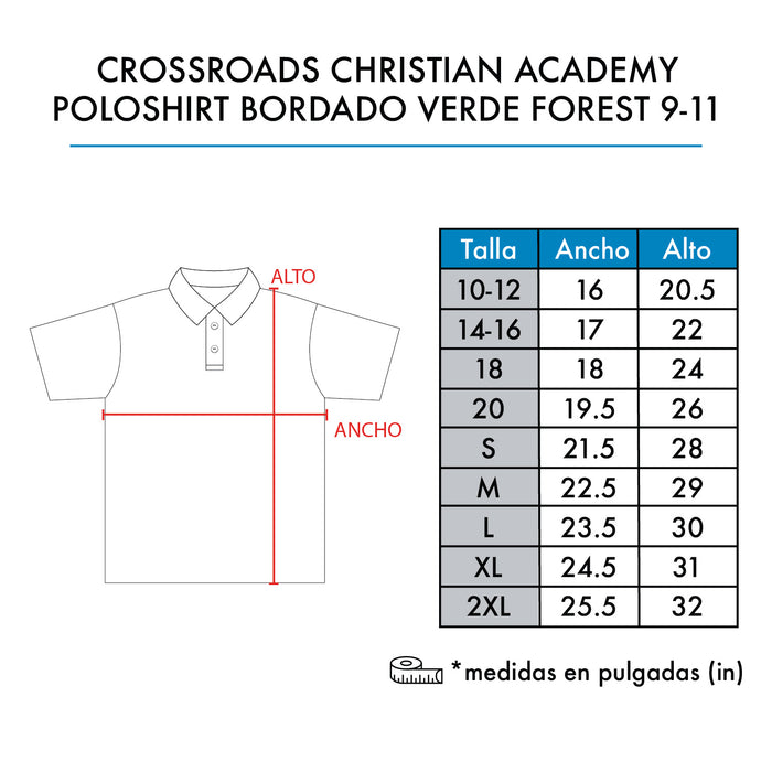 CROSSROADS POLOSHIRT BORDADO VERDE FOREST 9° - 11°