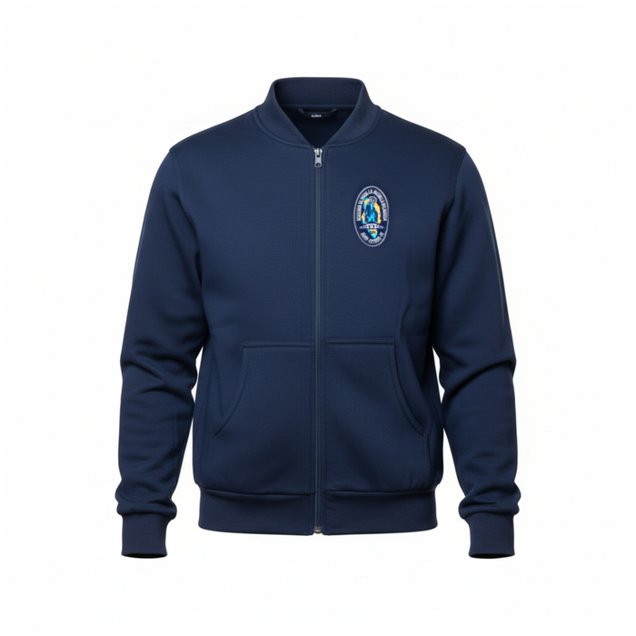 MEDALLA MILAGROSA SUDADERA SIN CAPUCHA BOLSILLOS Y ZIPPER
