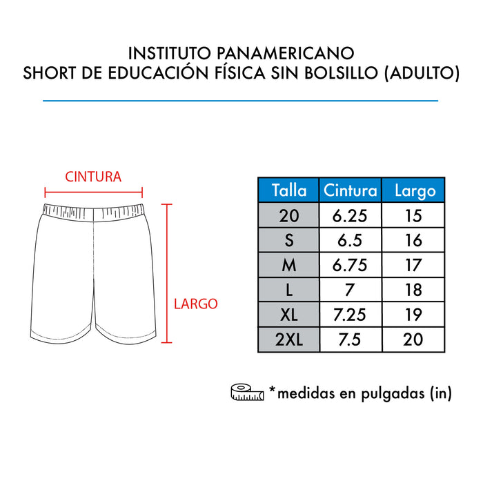 SHORT DE EDUCACION FISICA SIN BOLSILLO