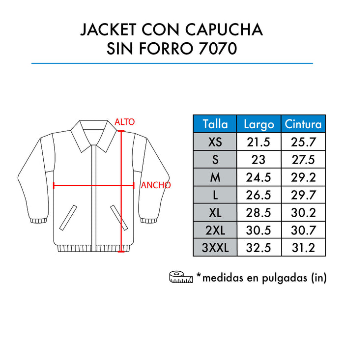 JACKET C/CAPUCHA SIN FORRO 7070