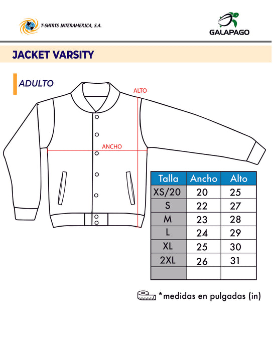 JACKET UNISEX MODELO VARSITY