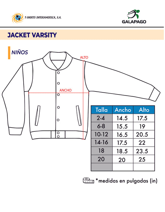 JACKET UNISEX MODELO VARSITY