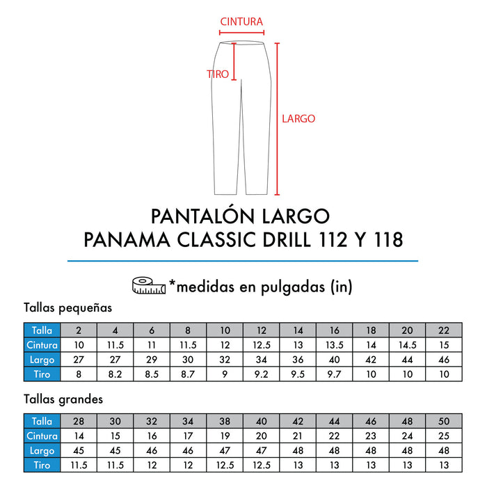 PANTALÓN LARGO PANAMA CLASSIC DRILL 112 Y 118