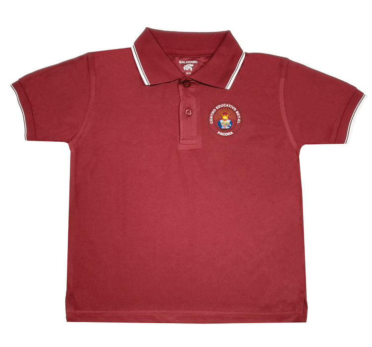 BET-EL PACORA POLOSHIRT 507 BORDADO-VINO/BLANCO