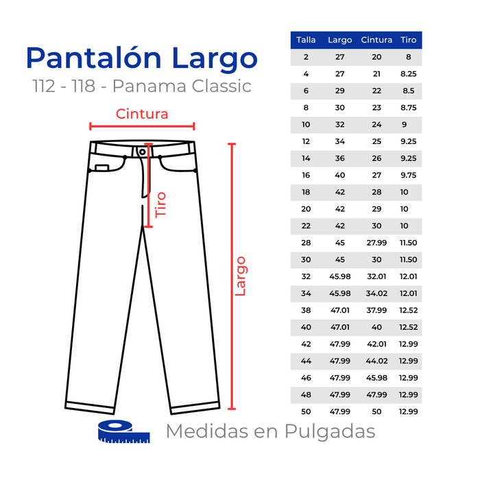 PANTALÓN LARGO PANAMA CLASSIC DRILL 112 Y 118