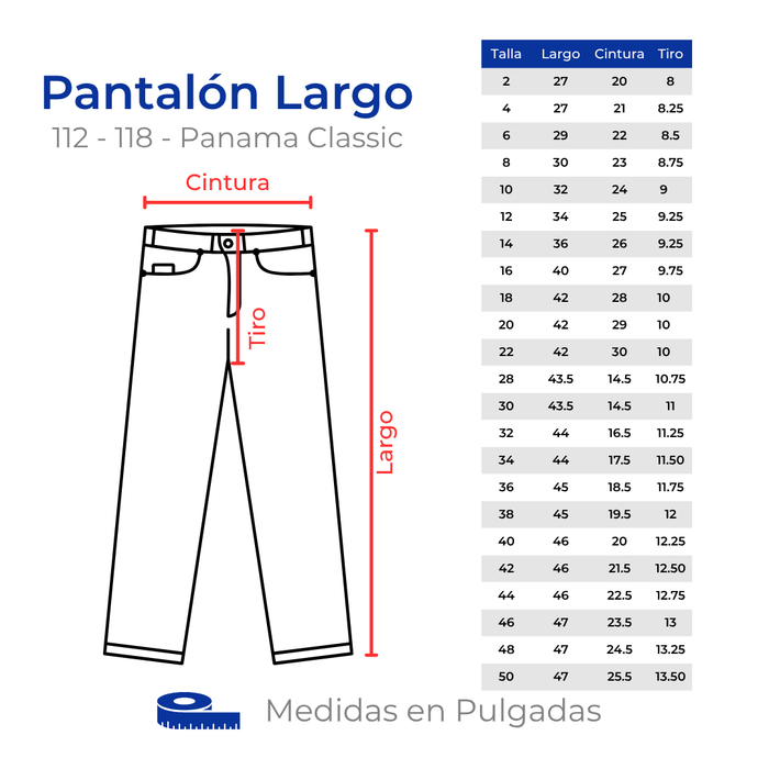 PANTALÓN LARGO PANAMA CLASSIC DRILL 112 Y 118