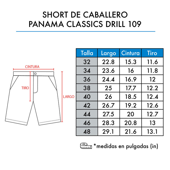 SHORT CABALLERO PANAMA CLASSIC DRILL 109 — Galapago Panamá