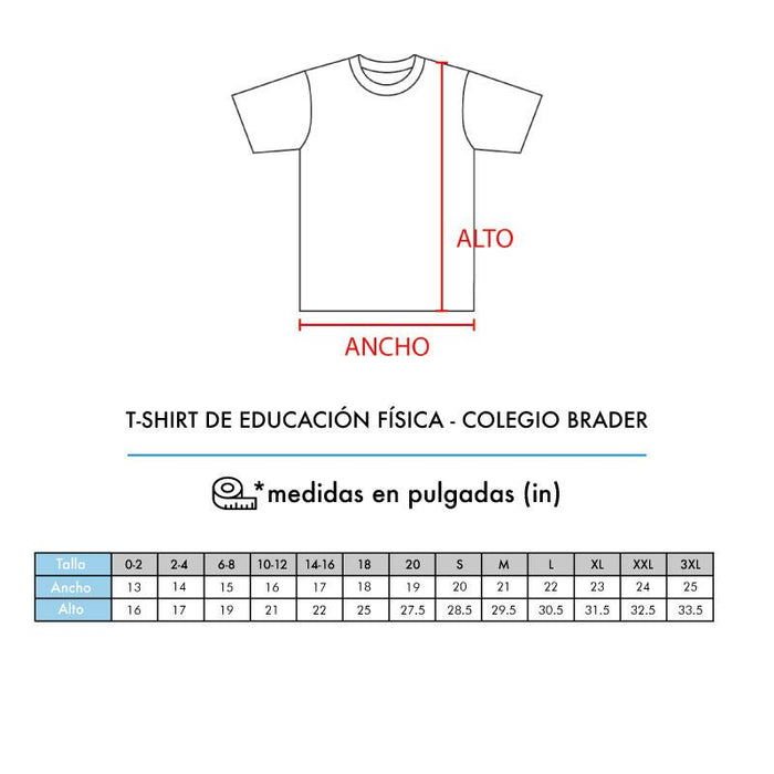 BRADER T-SHIRT DE EDUCACION FISICA COOL IMPRESO T2 - T-Shirts Interamerica, S.A.