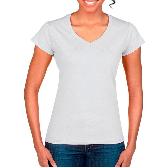 T-SHIRT V-NECK DAMA GILDAN 64V00L - t-shirts-interamerica-s-a