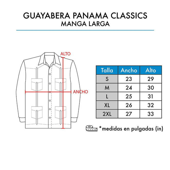 GUAYABERA PANAMA CLASSIC MANGA LARGA (139)