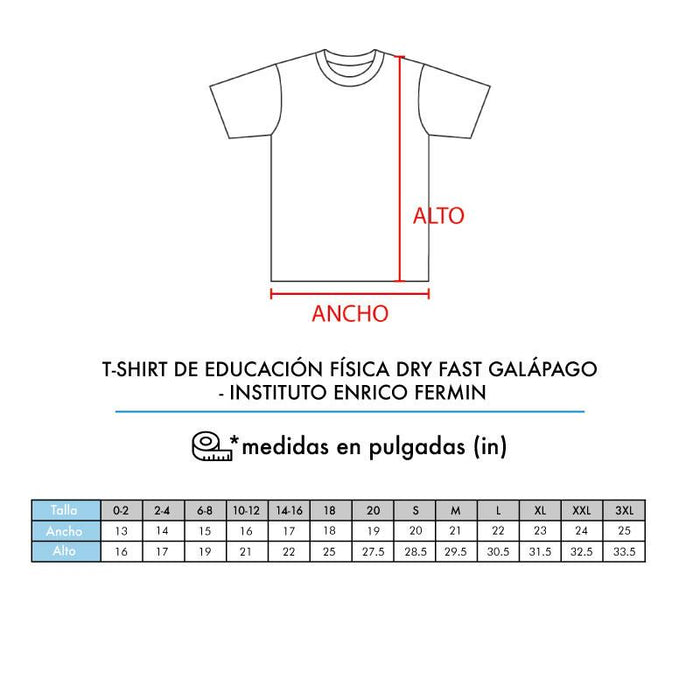 ENRICO T-SHIRT EDUCACION FISICA DRY FAST GALAPAGO IMPRESO - T-Shirts Interamerica, S.A.