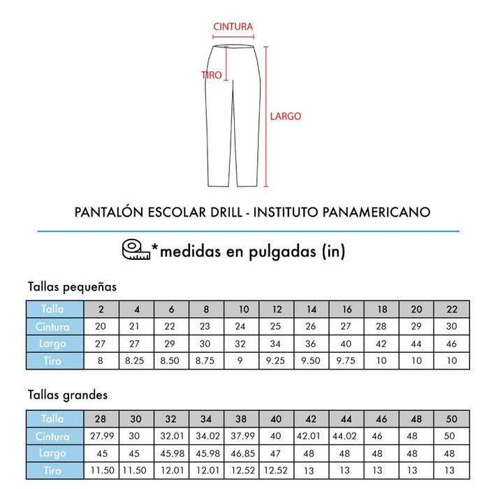 PANTALON ESCOLAR DRILL - T-Shirts Interamerica, S.A.