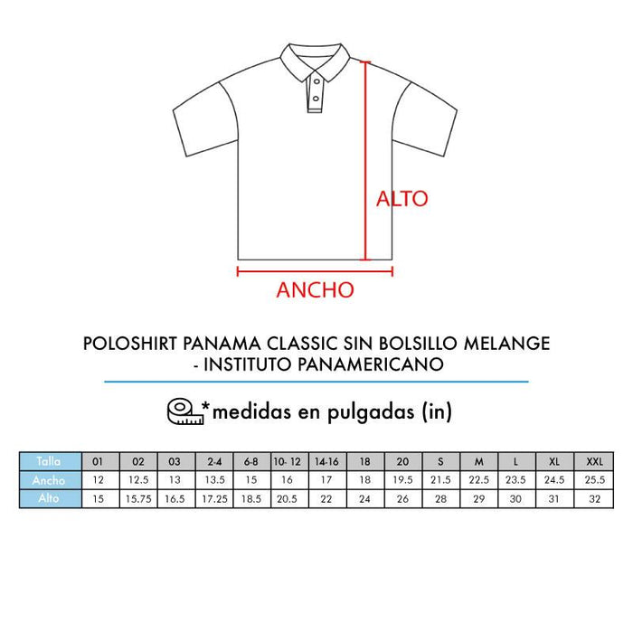 IPA POLOSHIRT PANAMA CLASSIC SIN BOLSILLO MELANGE - T-Shirts Interamerica, S.A.