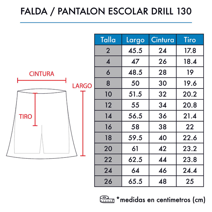 FALDA/PANTALÓN ESCOLAR DRILL 130