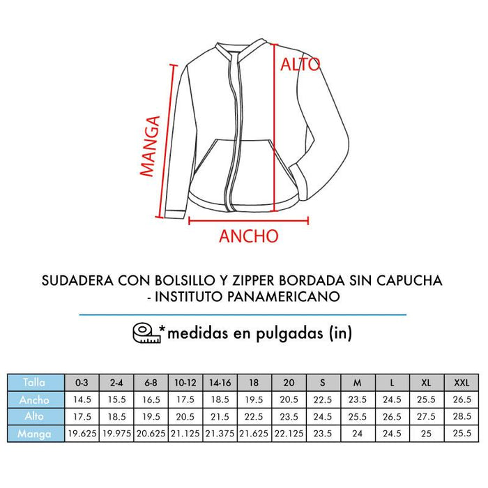 IPA SUDADERA CON BOLSILLOS Y  ZIPPER BORDADA - T-Shirts Interamerica, S.A.